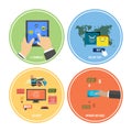 Icons for e-commerce, delivery, online shopoing.