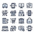 Icons for e-commerce and shopping. Line icons for online shopping. Royalty Free Stock Photo