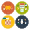 Icons for education, headwork, strategy, business. Royalty Free Stock Photo