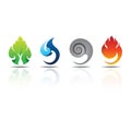 Icons Elements Earth Water Air Fire