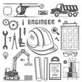 Icons Engineer drawing style