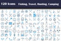 120 Icons Of Fishing, Travel, Hunting, Camping