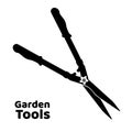 Garden scissors icon flat black style vector Royalty Free Stock Photo