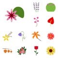 Icons floret. Icon set floret. Icon nenuphar