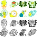 The icons of flower objects