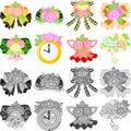 The icons of flower objects Royalty Free Stock Photo