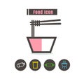 Icons food colorful design vector line black on white background Royalty Free Stock Photo