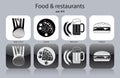 Icons of food and restaurants