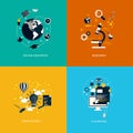 Icons foronline education,research,creative idea and e-learning. Flat style. Vector