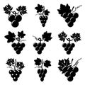 icons of grapes, vector