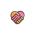 Icon of hands love icon logo vector illustration Royalty Free Stock Photo