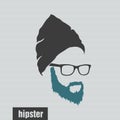 Icons hairstyles beard and mustache hipster full