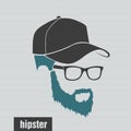 Icons hairstyles beard and mustache hipster full