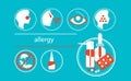 Icons healthy allergy Royalty Free Stock Photo