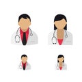 Doctors icons in both genders vector art