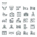 25 icons on hotel Royalty Free Stock Photo