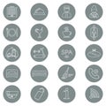 Icons of hotel service. Thin line icon. Hotel glyph. Button. Vector