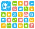 Icons on a hotel theme Royalty Free Stock Photo