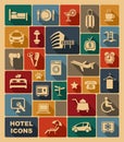 Icons on a hotel theme Royalty Free Stock Photo