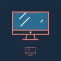 Viewscreen icon with monitor display in trendy minimal style. Royalty Free Stock Photo