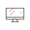 Viewscreen icon with monitor display in trendy minimal style. Royalty Free Stock Photo