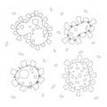 Icons of infectious bacteria and biological viruses. Royalty Free Stock Photo