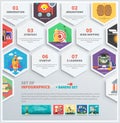 Icons infographic of headwork, strategy, start up Royalty Free Stock Photo