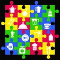 Icons kitchen ware Shape puzzle Royalty Free Stock Photo