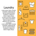 Icons laundry. Banner or poster with icons and a laundry room for text. Template for your text with icons laundry.