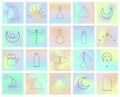 Icons, Line Art Design Elements and Illustrations Royalty Free Stock Photo