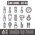 icons line makeup Modern design Symbol vector black on white background Royalty Free Stock Photo