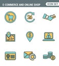 Icons line set premium quality of e-commerce shopping symbol, online shop elements and item, internet store product.