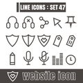 Icons line Website Modern design Symbol vector black on white ba Royalty Free Stock Photo