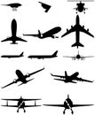 Icons logos airplane helicopter