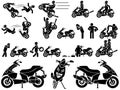 Icons of men in black theme motorcycle