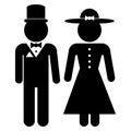 Icons men and women in retro style Royalty Free Stock Photo