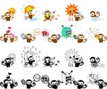 Icons of monkeys part 4 Royalty Free Stock Photo