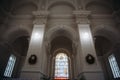 Icons, murals, angels and candles in the church.  Interior of Peter and Paul cathedral in Peter and Paul Fortress, St. Petersburg Royalty Free Stock Photo