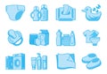 Icons for newborn and mother supplies Royalty Free Stock Photo