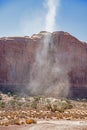 Dust Devil swirls around the landscape in Arches National Park. Royalty Free Stock Photo