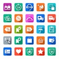 Icons, online store, buy, shopping, colored with shadow. Royalty Free Stock Photo