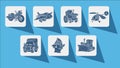 Icons outline motor vehicle car plane ship helicopter