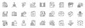 Icons pack as Algorithm, Home charging and Entrance line icons. For web app. Vector