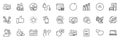 Icons pack as Annual tax, Fingerprint research and Charging cable line icons. For web app. Vector