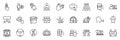 Icons pack as Auction, Market buyer and Faq line icons. For web app. Vector