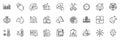 Icons pack as Bar diagram, Euro rate and Sulfur mineral line icons. For web app. Vector