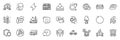 Icons pack as Car charging, Shields and Loyalty award line icons. For web app. Vector