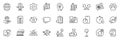 Icons pack as Cashback, Intersection arrows and Inspect line icons. For web app. Vector
