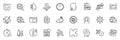 Icons pack as Checklist, Discrimination and Chemistry lab line icons. For web app. Vector