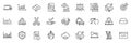 Icons pack as Cloud share, Manual and Home charging line icons. For web app. Vector